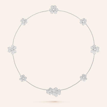Ten-Motif Pavé Floral Necklace