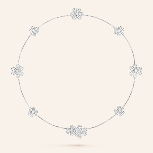 Ten-Motif Pavé Floral Necklace