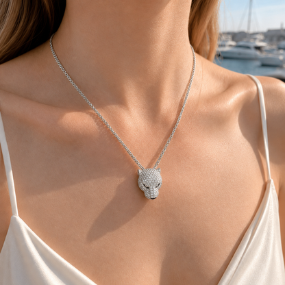 Crystal Panther Statement Necklace