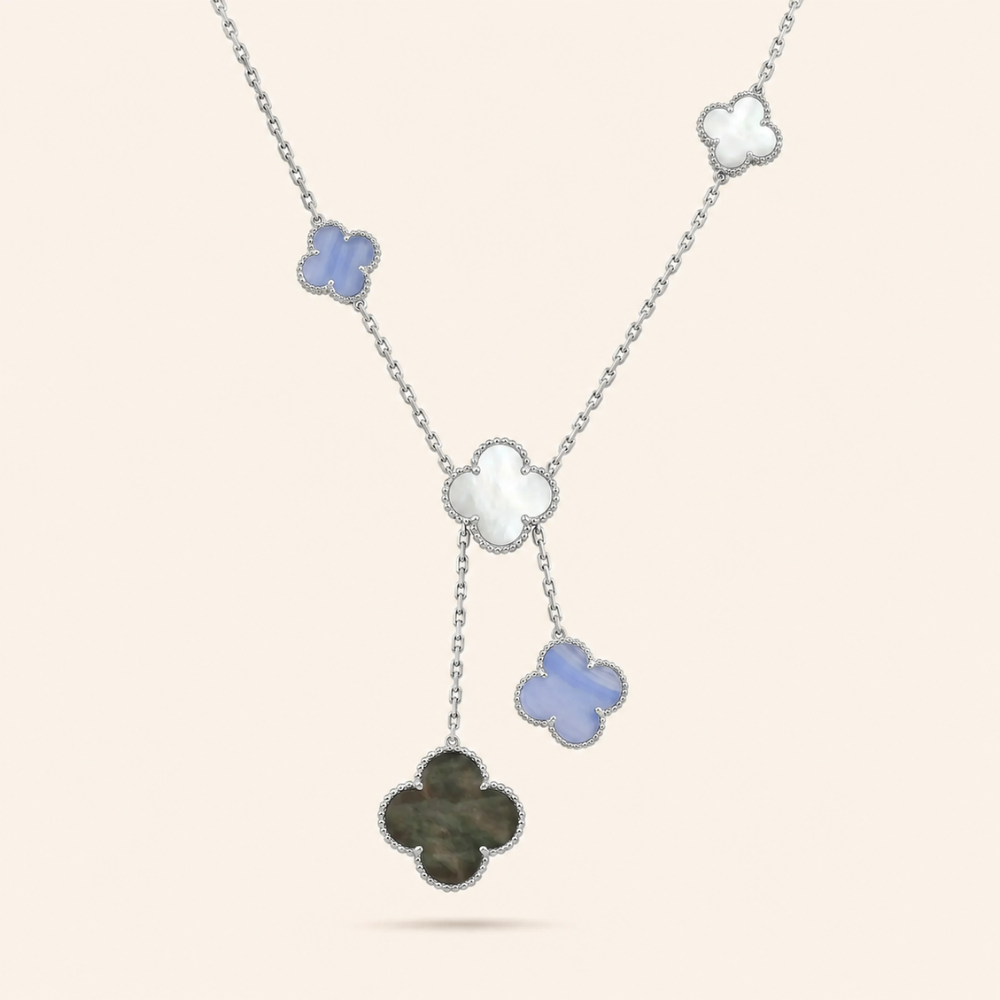 Vintage Alhambra Six-Motif Chalcedony Clover Necklace