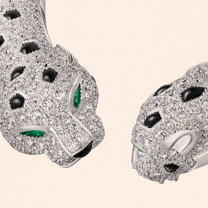 Twin Panther Collar Necklace with Pavé CZ
