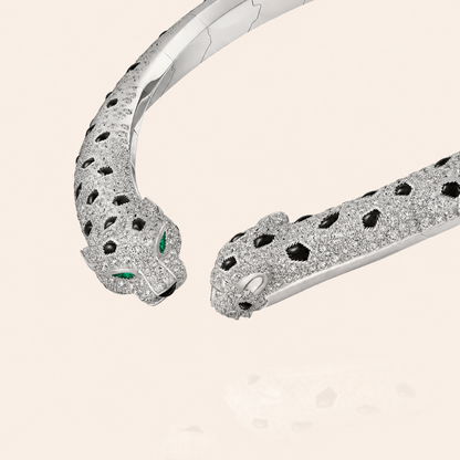 Twin Panther Collar Necklace with Pavé CZ