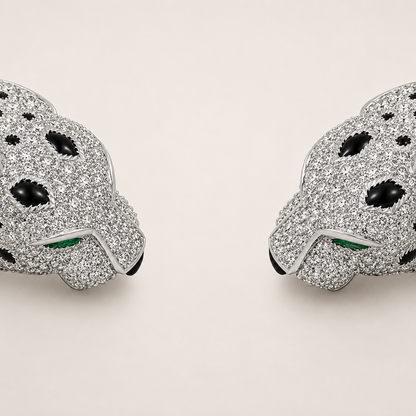 Twin Panther Collar Necklace with Pavé CZ