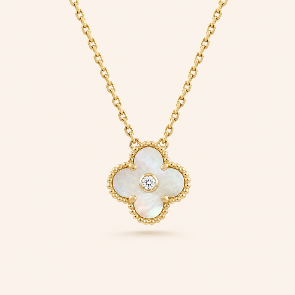 Vintage Alhambra Mother-of-Pearl Clover Pendant Necklace