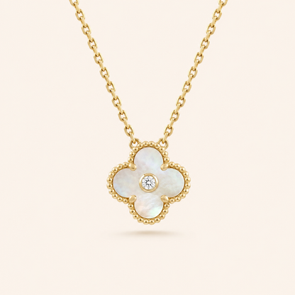 Vintage Alhambra Mother-of-Pearl Clover Pendant Necklace