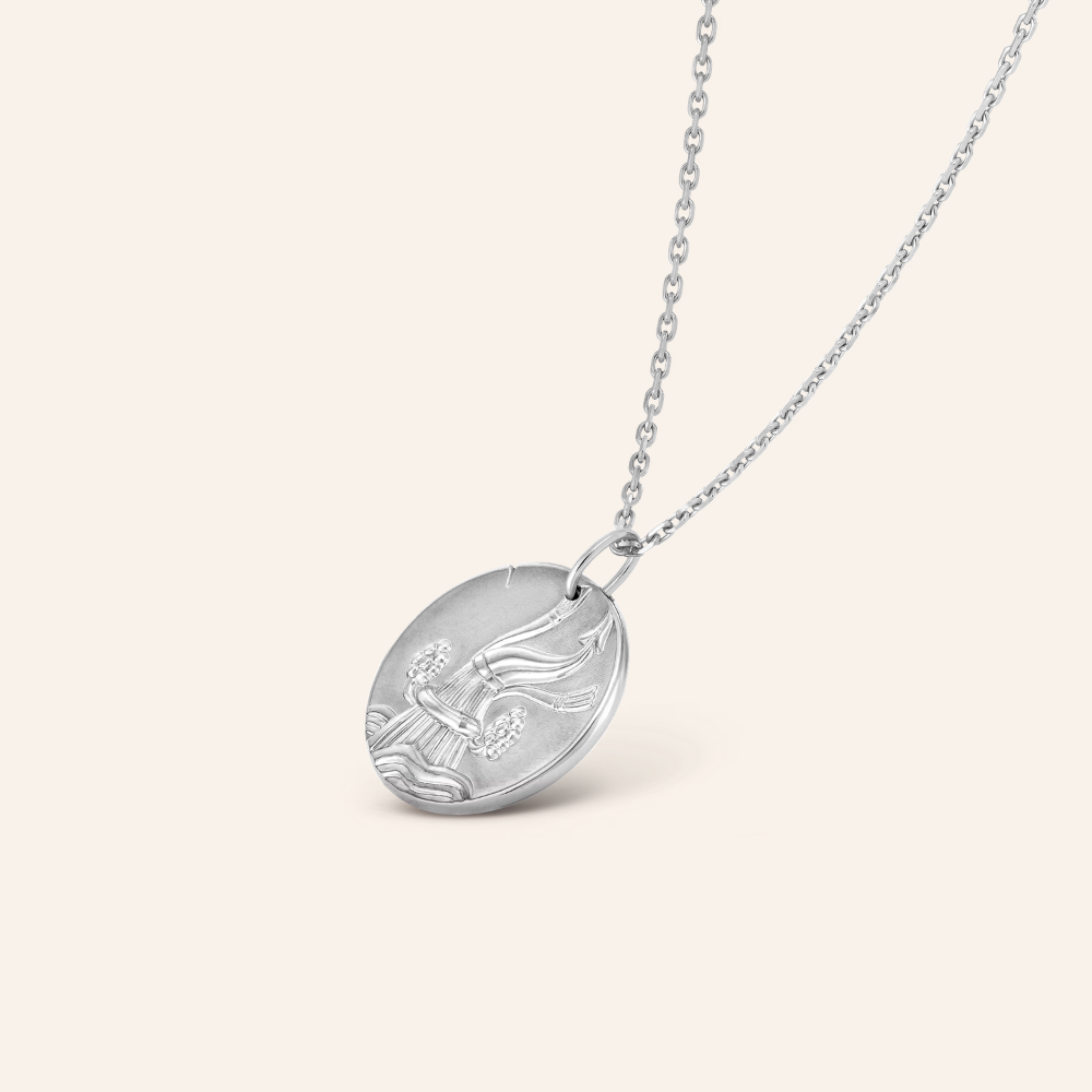 Aquarius Zodiac Coin Pendant Necklace