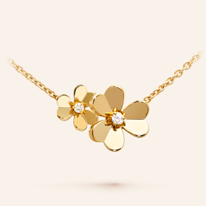 Nine-Motif Floral Necklace with CZ Accents