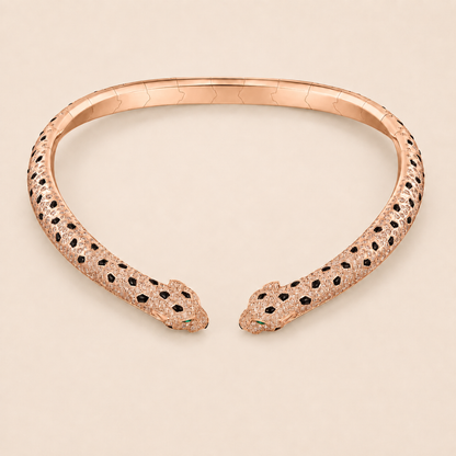 Twin Panther Collar Necklace with Pavé CZ