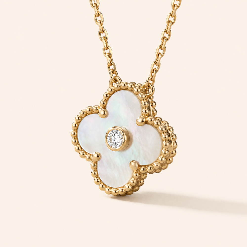 Vintage Alhambra Mother-of-Pearl Clover Pendant Necklace