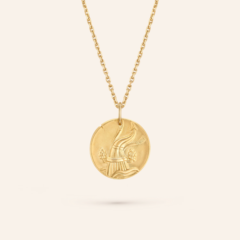 Aquarius Zodiac Coin Pendant Necklace