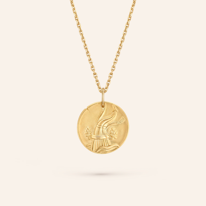 Aquarius Zodiac Coin Pendant Necklace