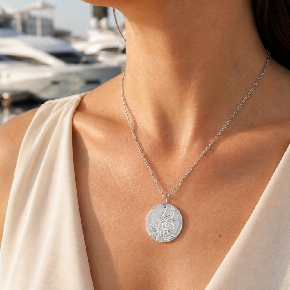 Aquarius Zodiac Coin Pendant Necklace