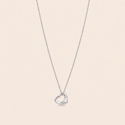 Sculpted Open Heart Pendant Necklace