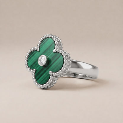 Vintage Alhambra Malachite Ring