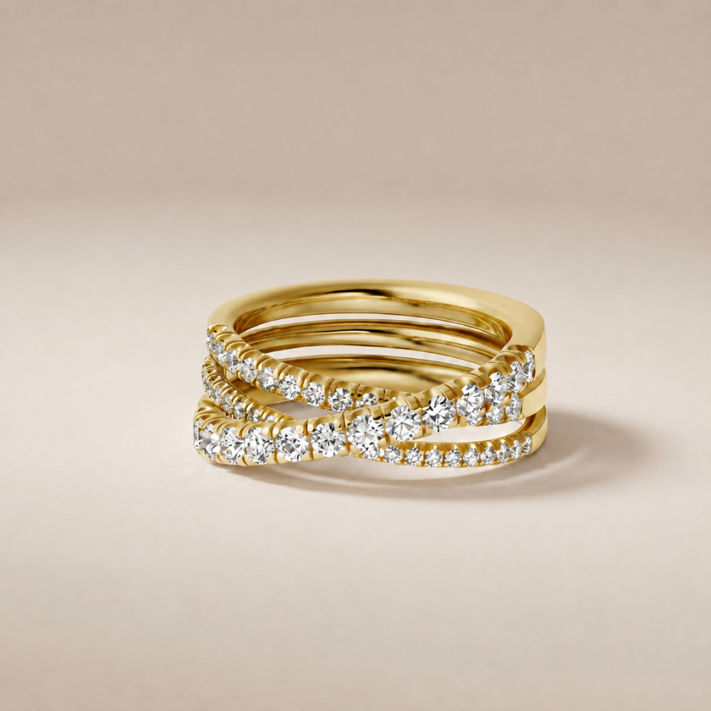 Etincelle Crossover Pavé Diamond Ring