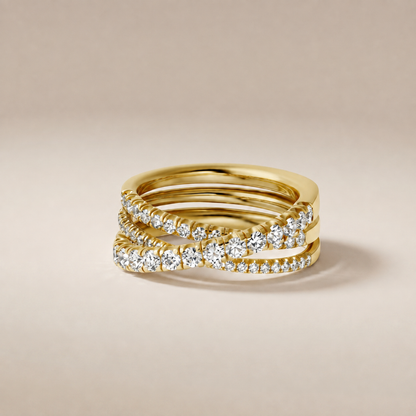 Etincelle Crossover Pavé Diamond Ring