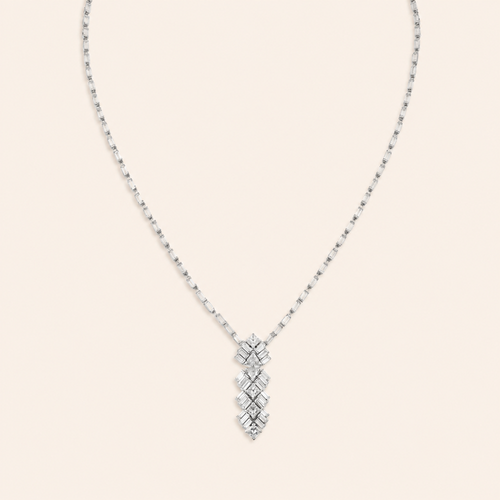 Geometric Baguette Drop Necklace