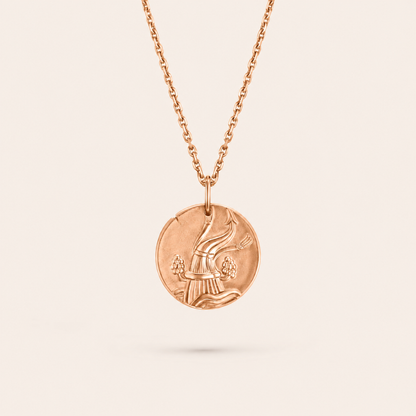Aquarius Zodiac Coin Pendant Necklace