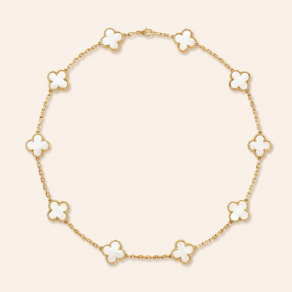 Vintage Alhambra Necklace 10 Motifs Mother-of-Pearl Clover