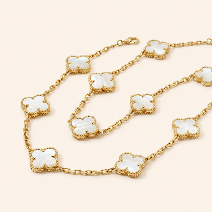 Vintage Alhambra Necklace 10 Motifs Mother-of-Pearl Clover