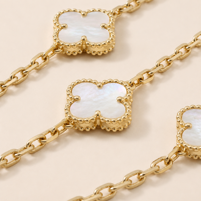 Vintage Alhambra Necklace 10 Motifs Mother-of-Pearl Clover