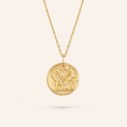 Gemini Zodiac Coin Pendant Necklace