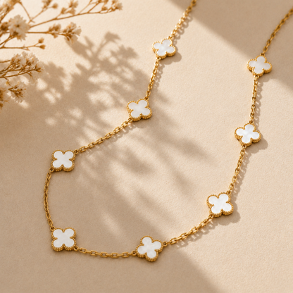 Vintage Alhambra Necklace 10 Motifs Mother-of-Pearl Clover