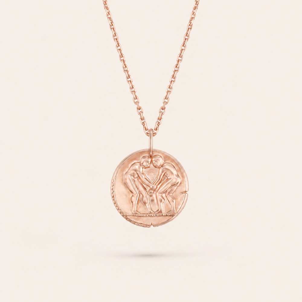 Gemini Zodiac Coin Pendant Necklace