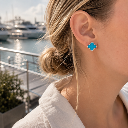 Turquoise Clover Earrings