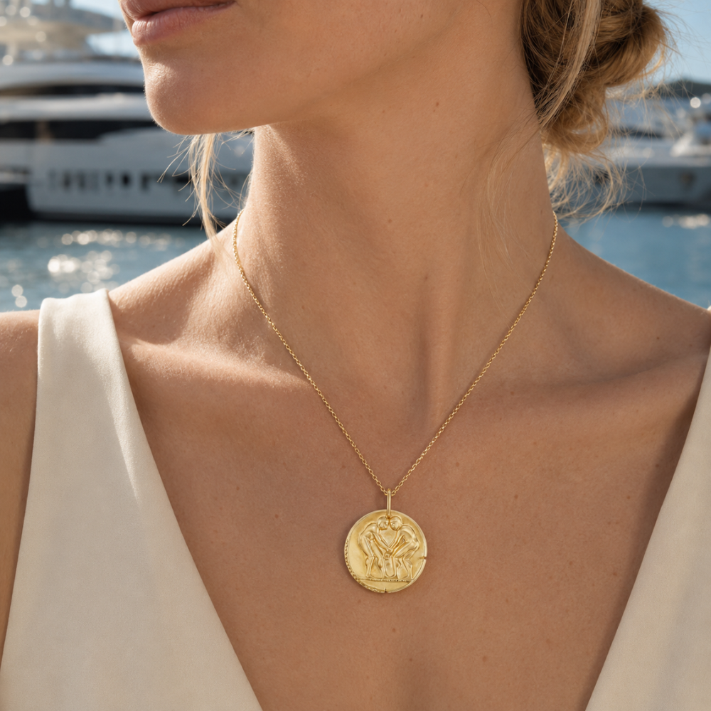 Gemini Zodiac Coin Pendant Necklace