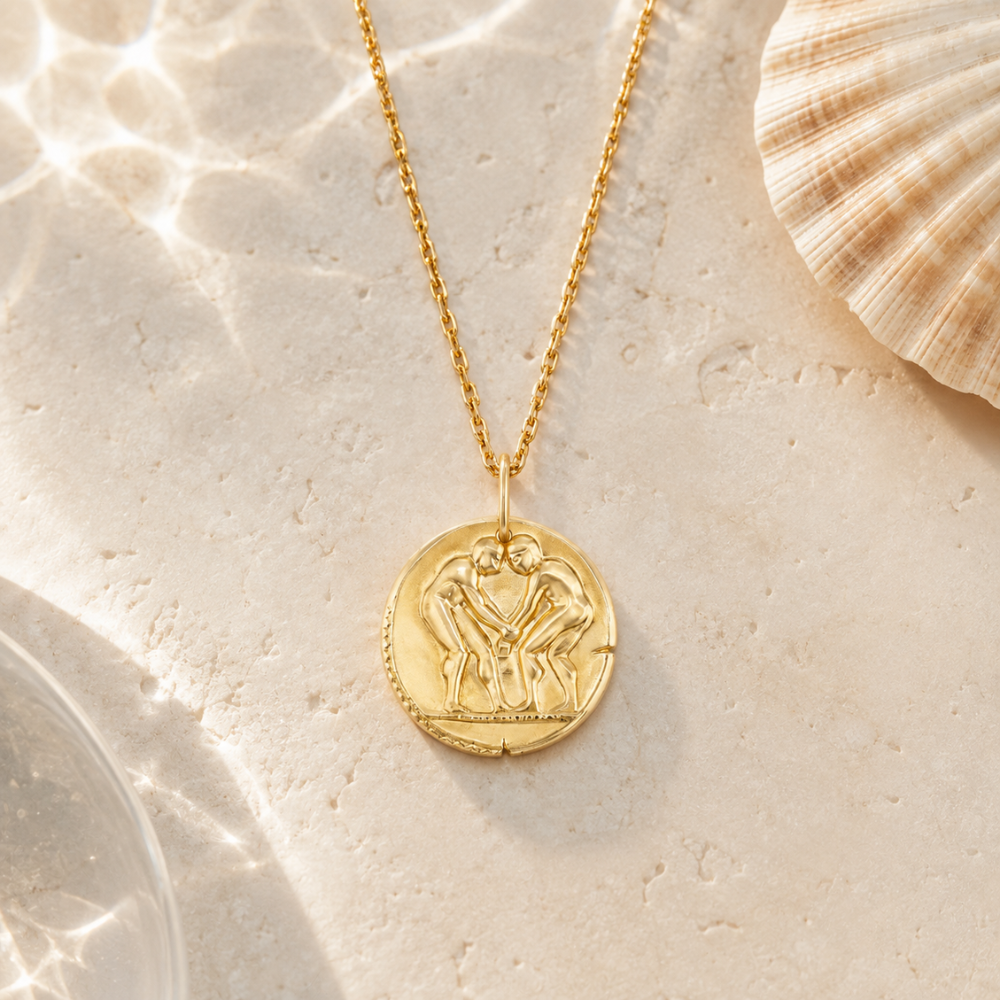 Gemini Zodiac Coin Pendant Necklace