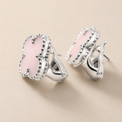 Pink Clover Stud Earrings