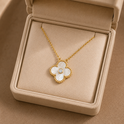 Vintage Alhambra Mother-of-Pearl Clover Pendant Necklace