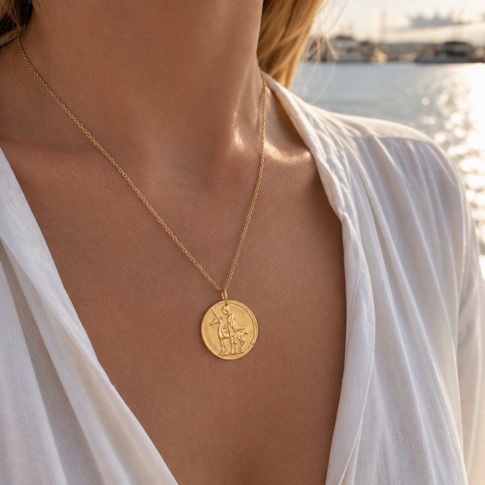 Virgo Zodiac Coin Pendant Necklace
