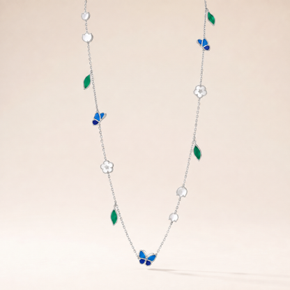 Lucky Butterfly Leaf Long Necklace