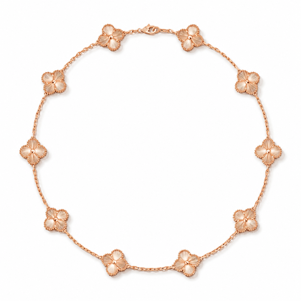 Vintage Alhambra Necklace 10 Motifs Guiloche