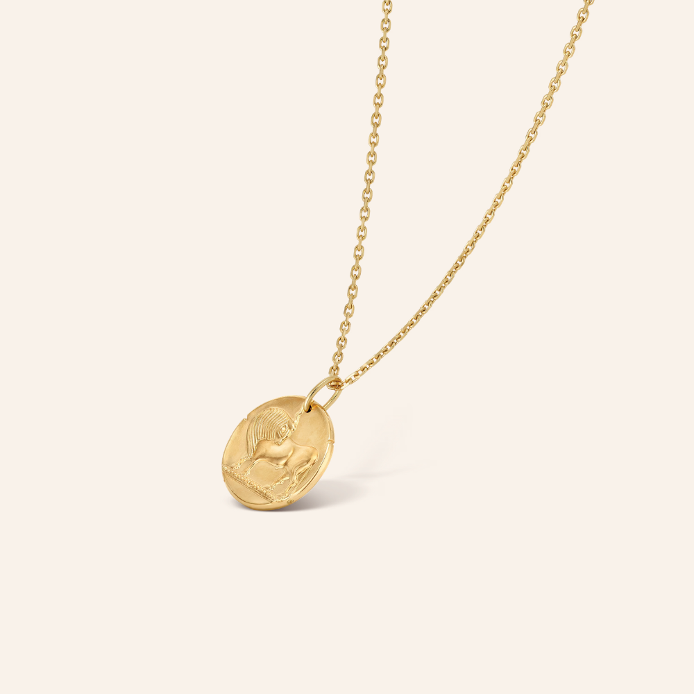 Taurus Zodiac Coin Pendant Necklace