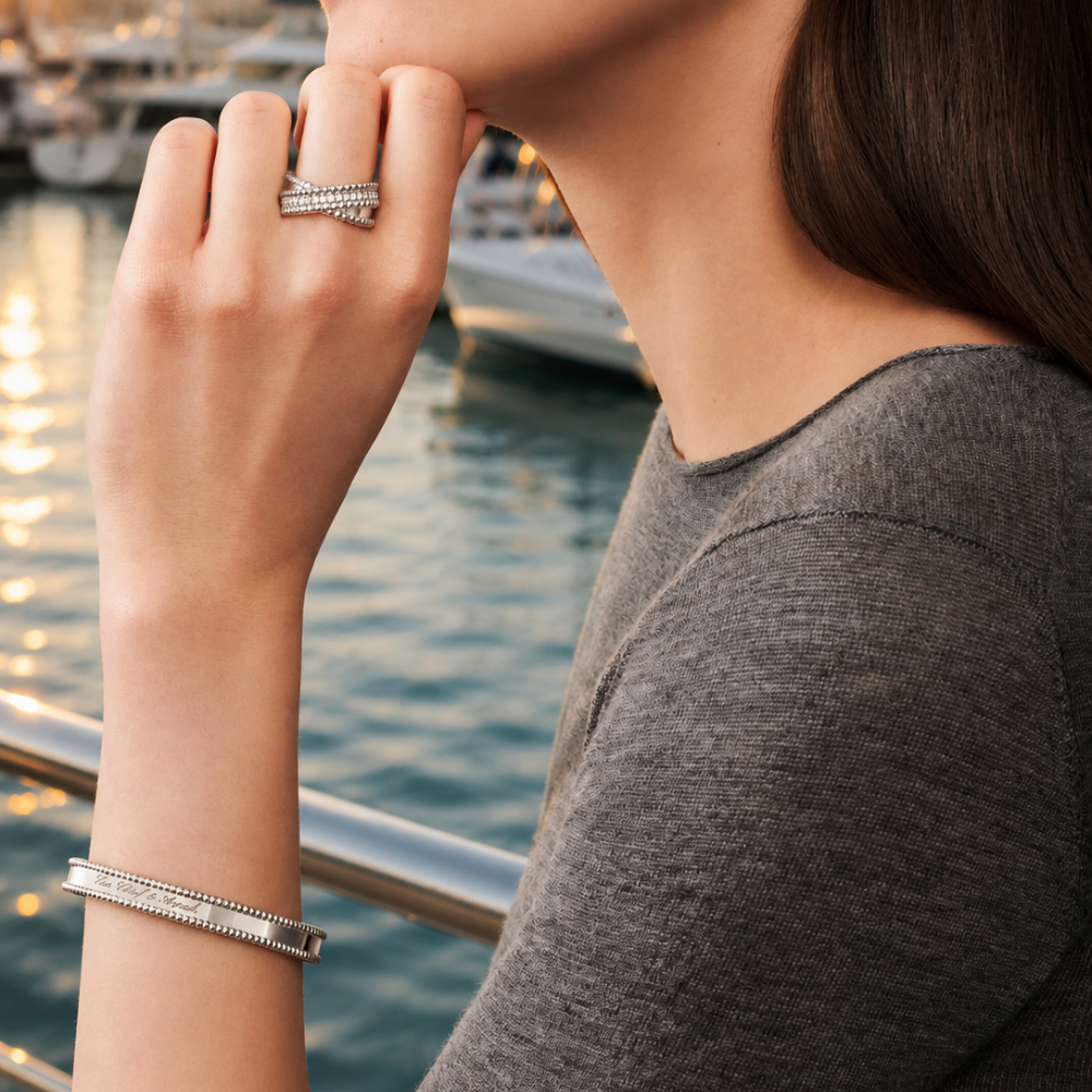 Pavé Beaded Multi-Band Ring