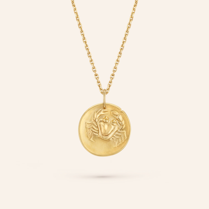 Cancer Zodiac Coin Pendant Necklace
