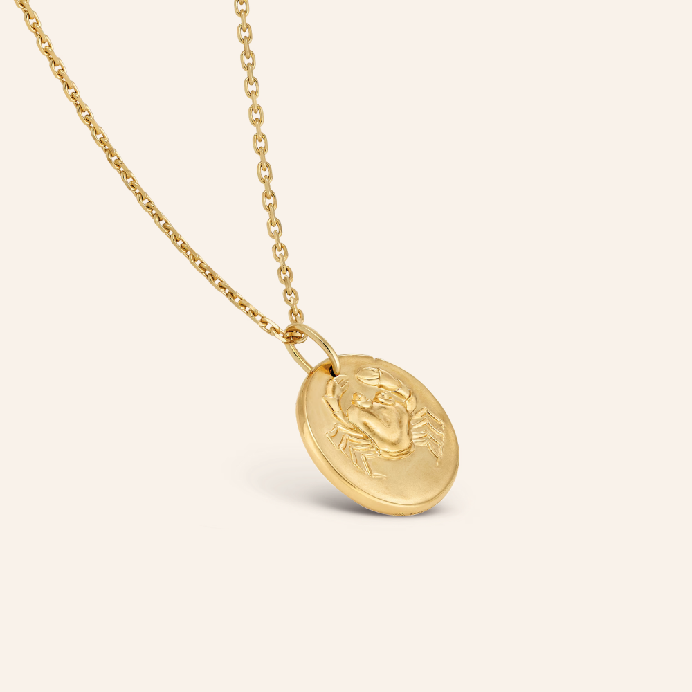 Cancer Zodiac Coin Pendant Necklace