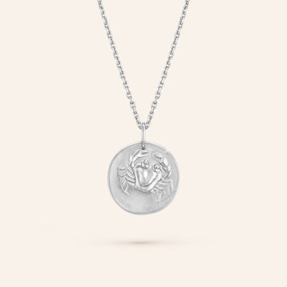 Cancer Zodiac Coin Pendant Necklace