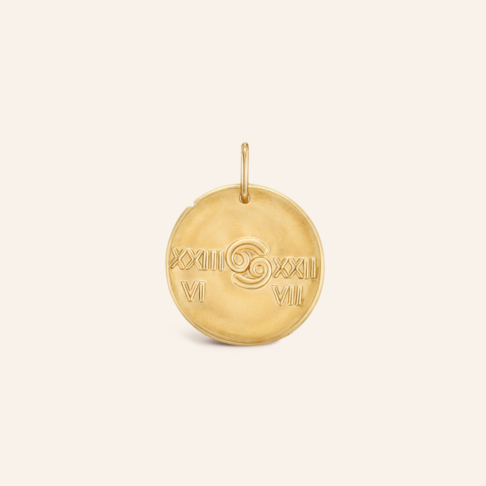 Cancer Zodiac Coin Pendant Necklace