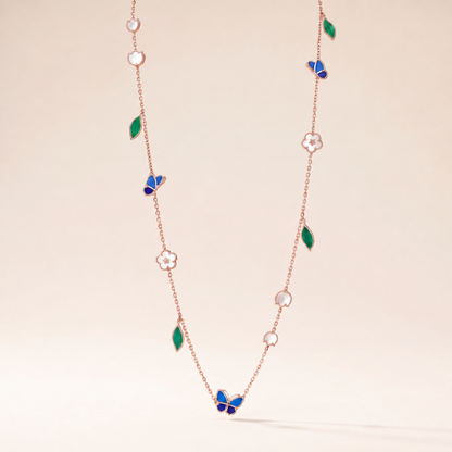 Lucky Butterfly Leaf Long Necklace