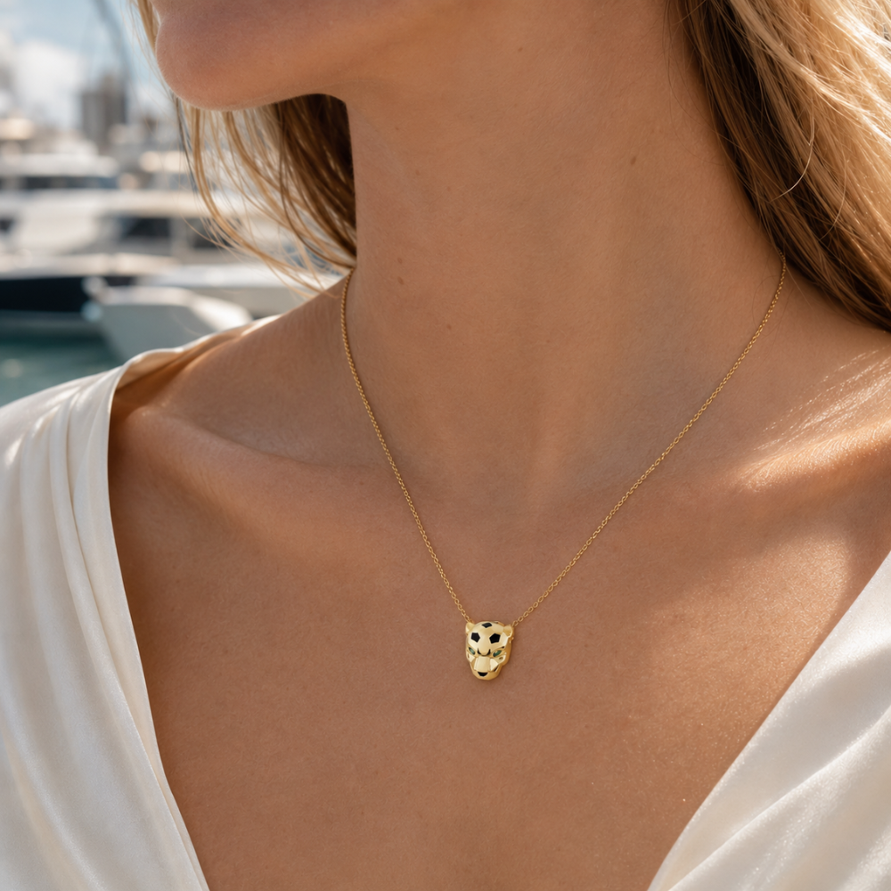 Panther Head Pendant Necklace