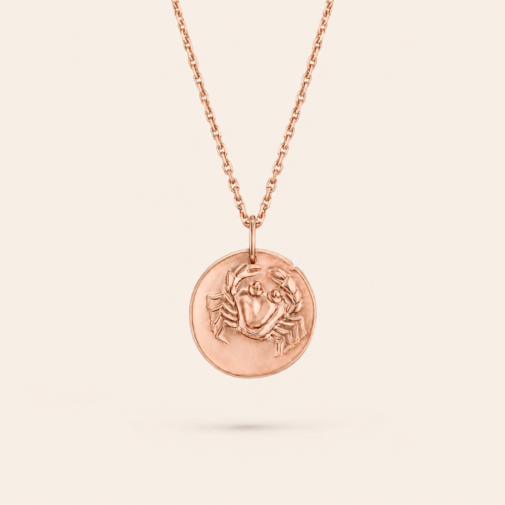 Cancer Zodiac Coin Pendant Necklace