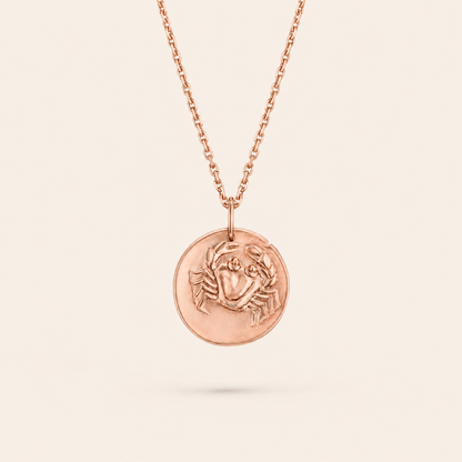 Cancer Zodiac Coin Pendant Necklace