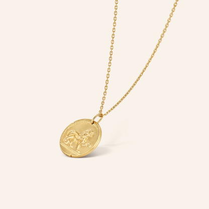 Leo Zodiac Coin Pendant Necklace