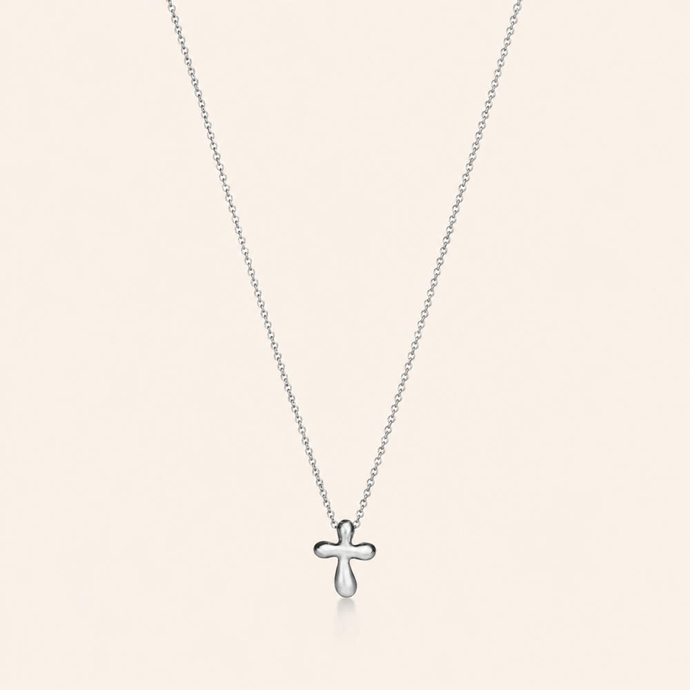 Sculpted Cross Pendant Necklace