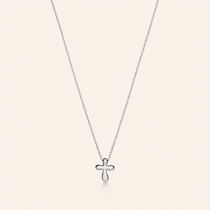 Sculpted Cross Pendant Necklace