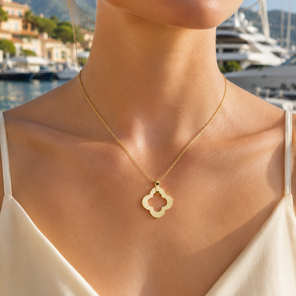 Byzantine Four-Leaf Clover Pendant Necklace